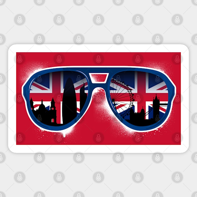 Union Jack London Skyline Sunglasses Magnet by Hixon House